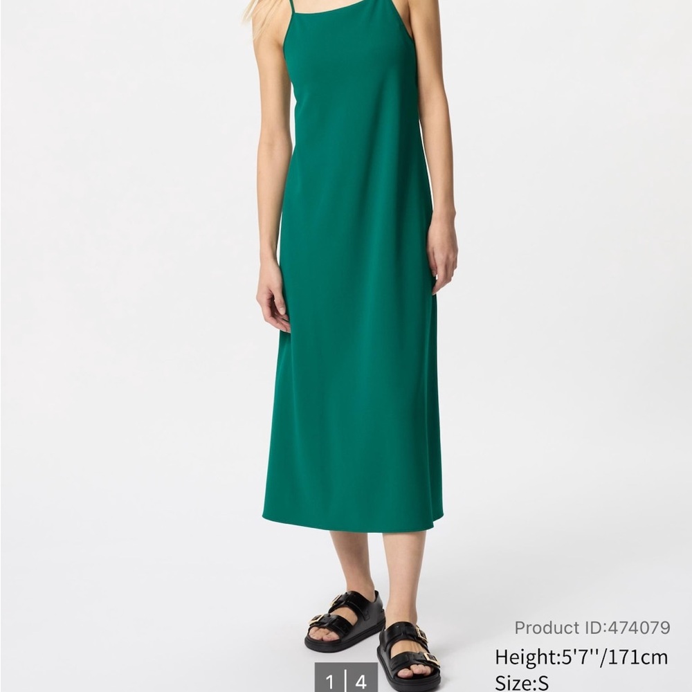 Green Uniqlo Backless Bra Dress